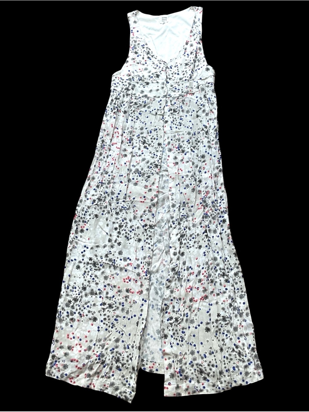 Somedays Lovin Cream Floral Button-Down Front Slit Maxi Dress Size S